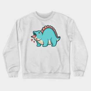 Cute Chubby Stegosaurus, Love, Dinosaur Crewneck Sweatshirt